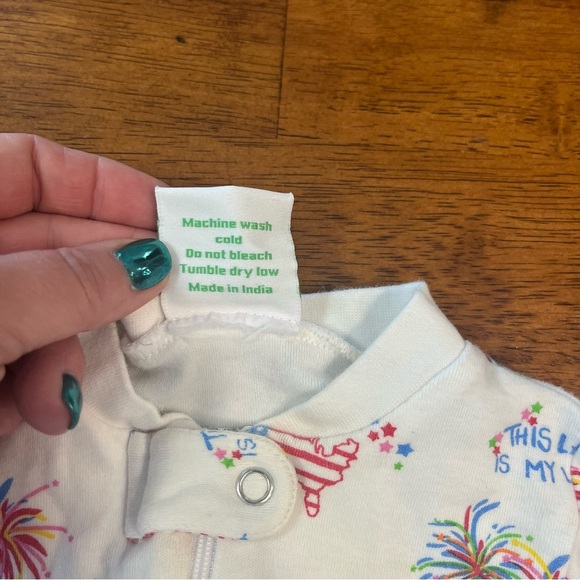 Grace & James This land is my land patriotic 4th of July one piece size 6M - Picture 4 of 7
